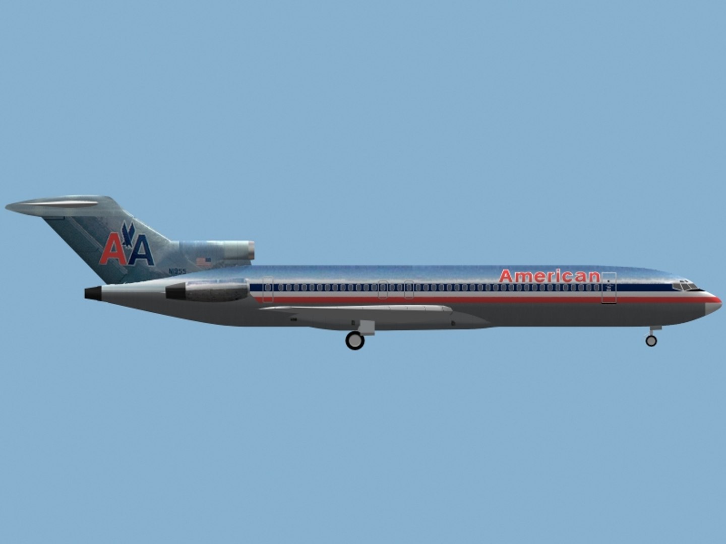 3d Model B 727-200 American Airlines