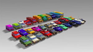 3D simplepoly cars