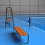 3d model tennis court vinyl
