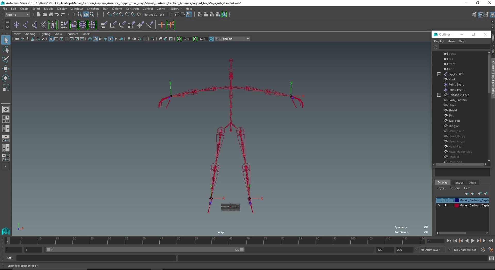 Marvel Cartoon Captain America Rigged For Maya 3D Model - TurboSquid ...