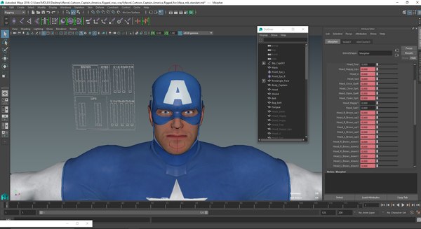 Maya용으로 제작된 Marvel Cartoon Captain America 3D 모델 - TurboSquid 2080909