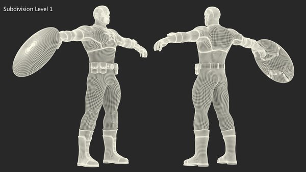 Maya용으로 제작된 Marvel Cartoon Captain America 3D 모델 - TurboSquid 2080909