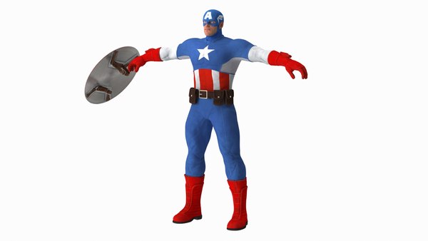 Maya용으로 제작된 Marvel Cartoon Captain America 3D 모델 - TurboSquid 2080909