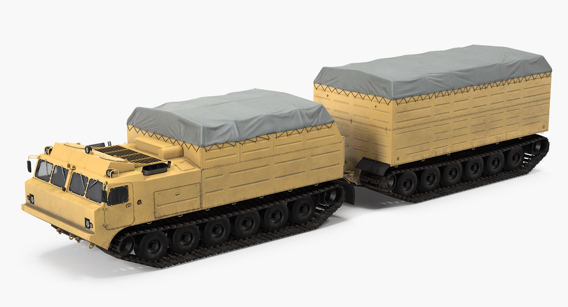 Polar Articulated Tracked Vehicle Vityaz DT 30 Rigged 3D Model 3D model preview