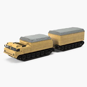 Polar Articulated Tracked Vehicle Vityaz DT 30 Rigged 3D Model