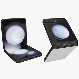 3D Samsung Galaxy Z Flip 5 Gray Animated