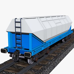3D swiss grain silo rail wagon model