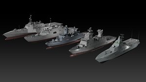 3D Modern corvette collection model