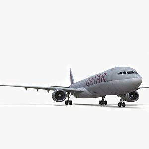 Qatar Airways Airbus A330-300 Rigged for Cinema 4D