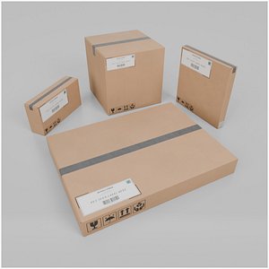 Compact Packaging Box Solutions - Rigged and Customizable 3D model