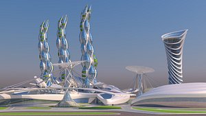 Futuristic City - 2021 - 03 - 2Ds Plans - 3Ds Files 3D model