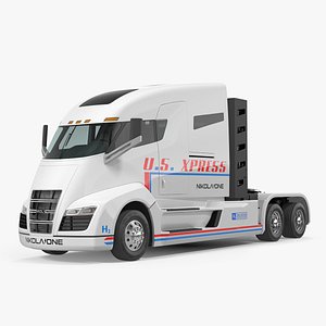 electric semi truck nikola 3D model