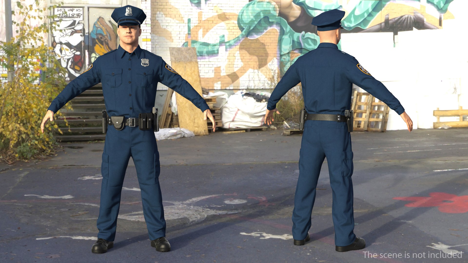 NYPD Cop T-Pose 3D model preview