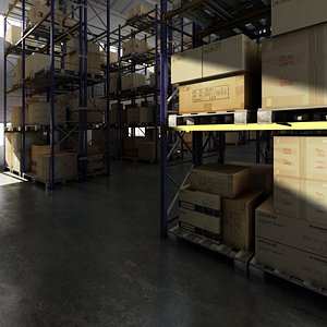 3d model warehouse shelves
