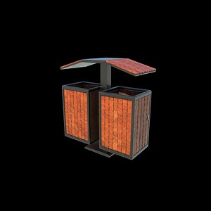 Outdoor Trash Bin 03 3D model 3D model