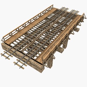 old wooden railway bridge model