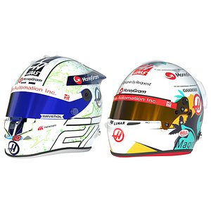 3D F1 Haas Team Helmets 2024