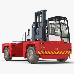 Baumann GS 150 Long Load Sideloader Truck Red White Rigged model