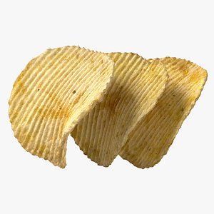 Realistic Riffled Chips Collection 3D model