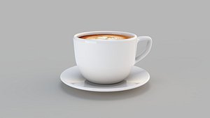 3D model coffee cup with coffee v2