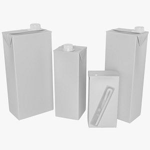 Rectangular Juice Box Collection 3D model