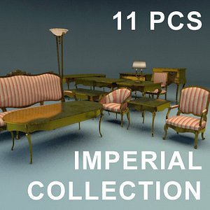 armchairs sofa tables 3d model
