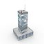 Low poly office and business district building