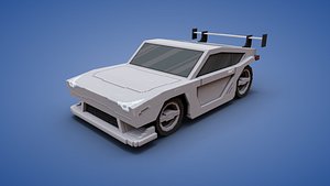 3D Voxel Electric sports car model