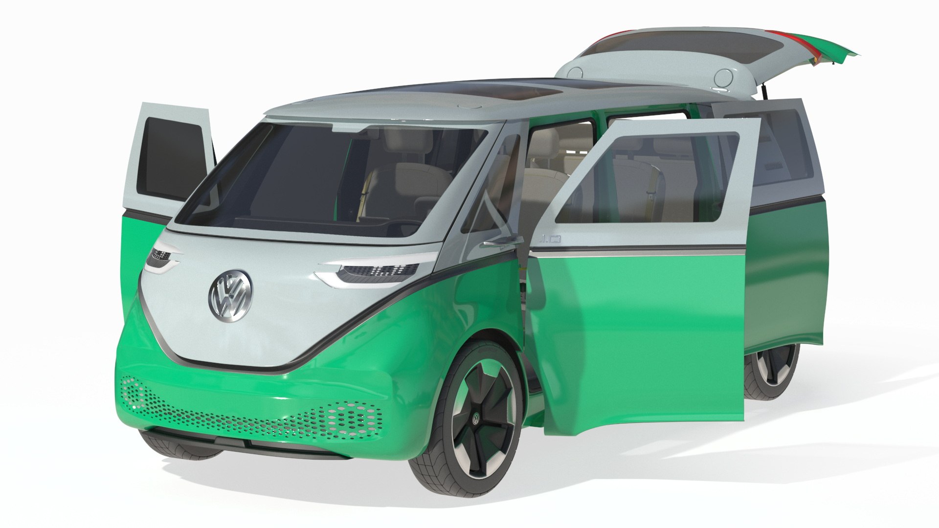 Volkswagen Electric ID Buzz Rigged 3D model preview