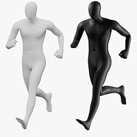 Animated Black and White Male Mannequin