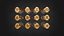 Lot de 12 bagues astrologiques