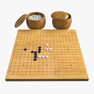 Strategy Go-Ban Board  Game 01 3D model