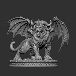 Chimera or horned manticore creature
