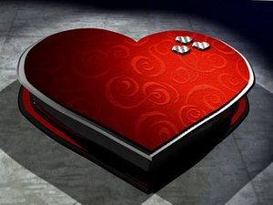 3d heart valentine box model