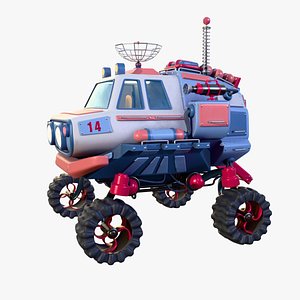 3D Stylized planetary rover model