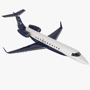 Private Jet Aircraft 650E with Cabin Rigged for Cinema 4D