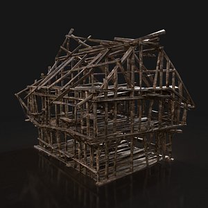 3D fantasy medieval town house buildings