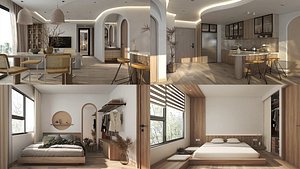 Living Kitchen Bedroom - Apartment of Mr C - Titan6 - MAX FBX OBJ SKP DEA Simlab 3D