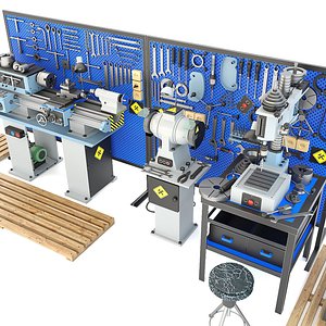 Industrial workbench garage tools and lathe grinder drilling machine