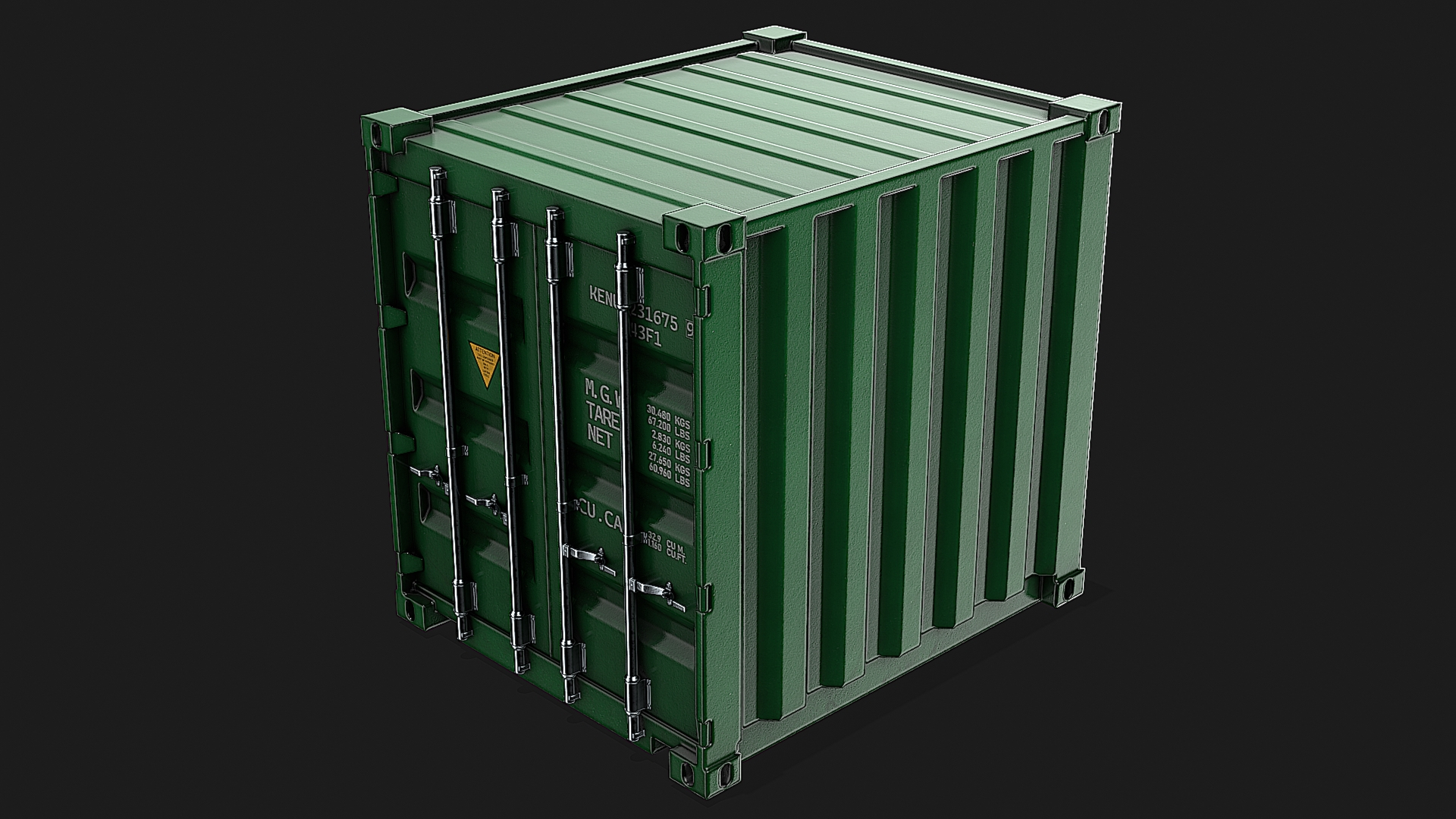 10ft Shipping Container - Green 3D - TurboSquid 2149592