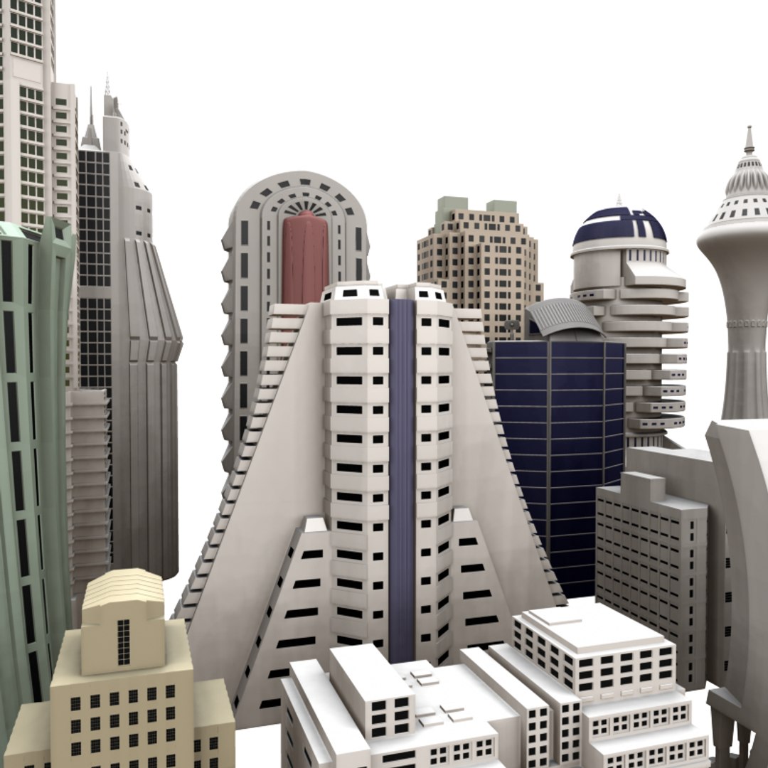3d Model Metropolis Buildings Skyscrapers