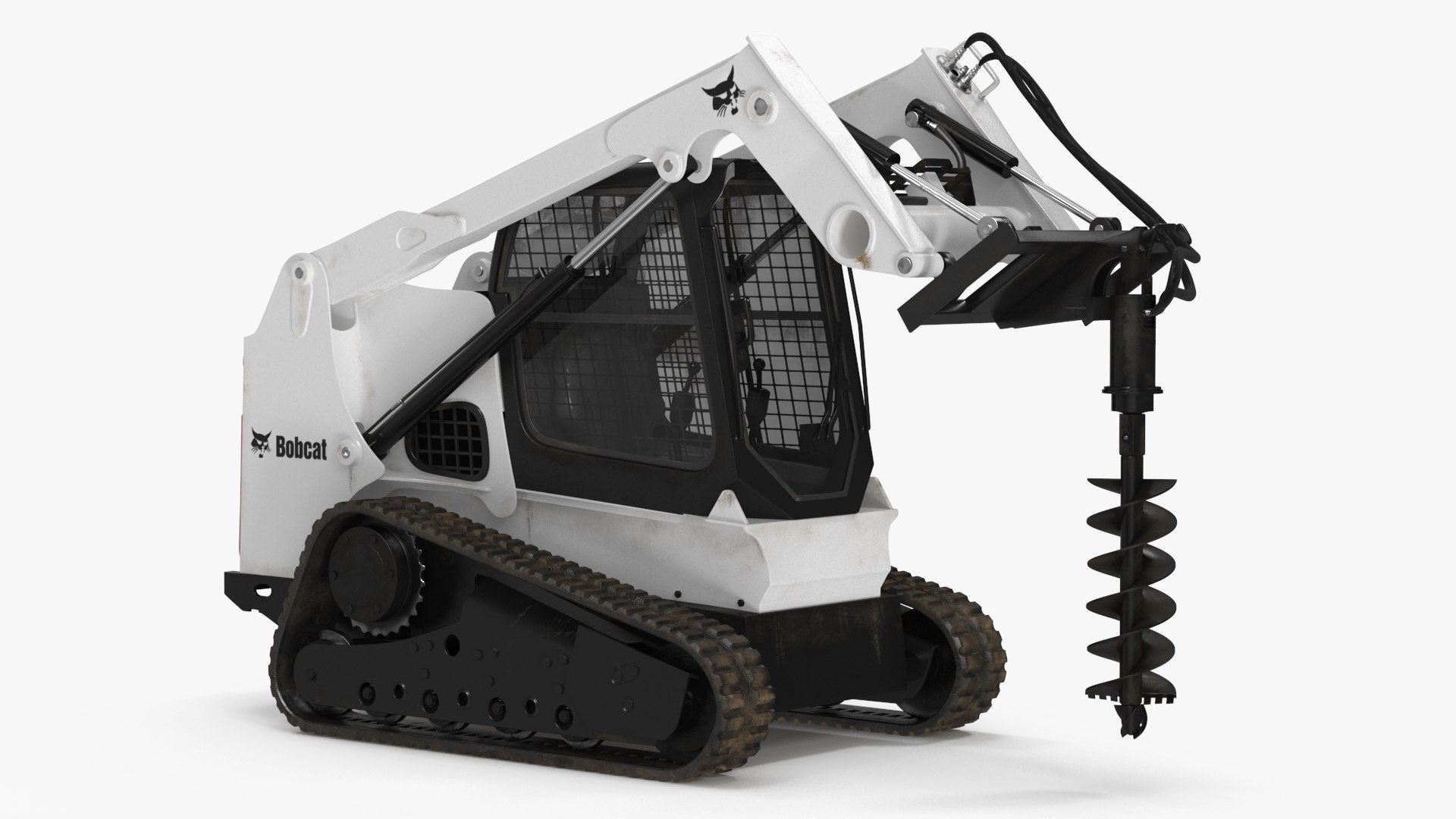 Bobcat Compact Track Loader with Auger Attachment 3D model preview