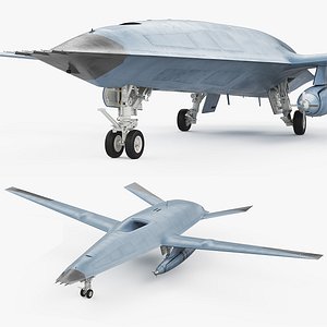 Military Jet Powered UAV Rigged for Maya