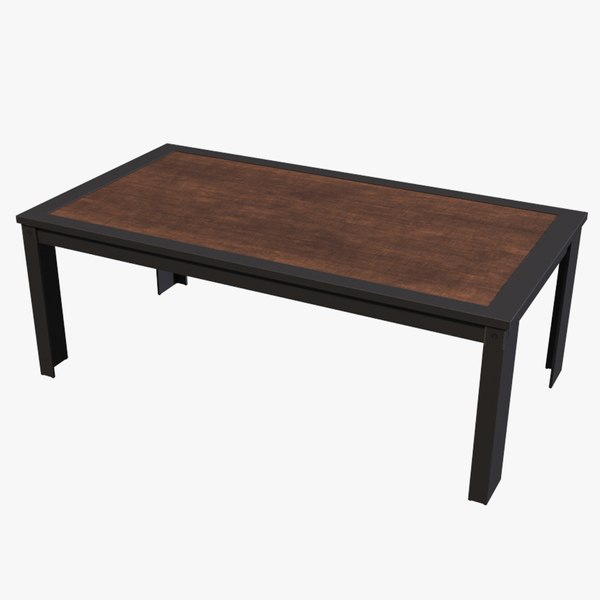 Wood and Metal Table 3D model