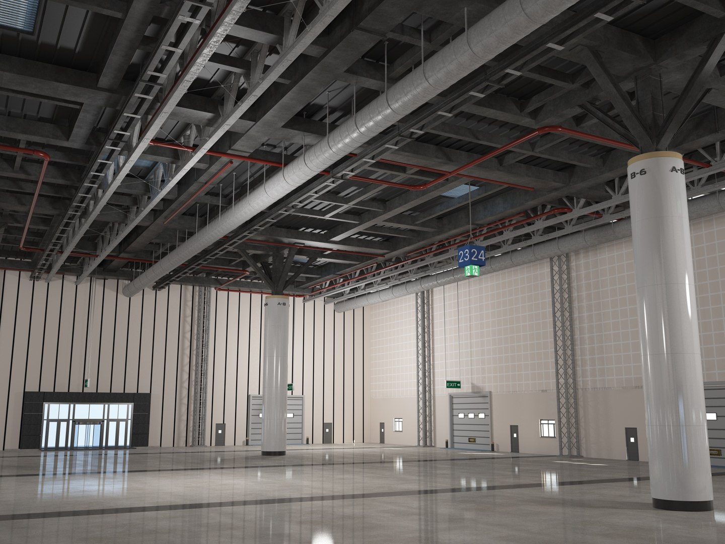 Exhibition Hall Warehouse 2 3D model - TurboSquid 2074514