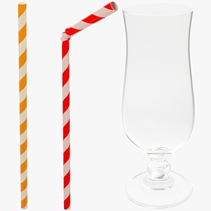 3D cocktail tubes glass
