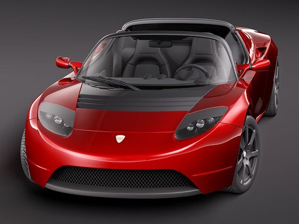 tesla roadster 2010 sport 3d model