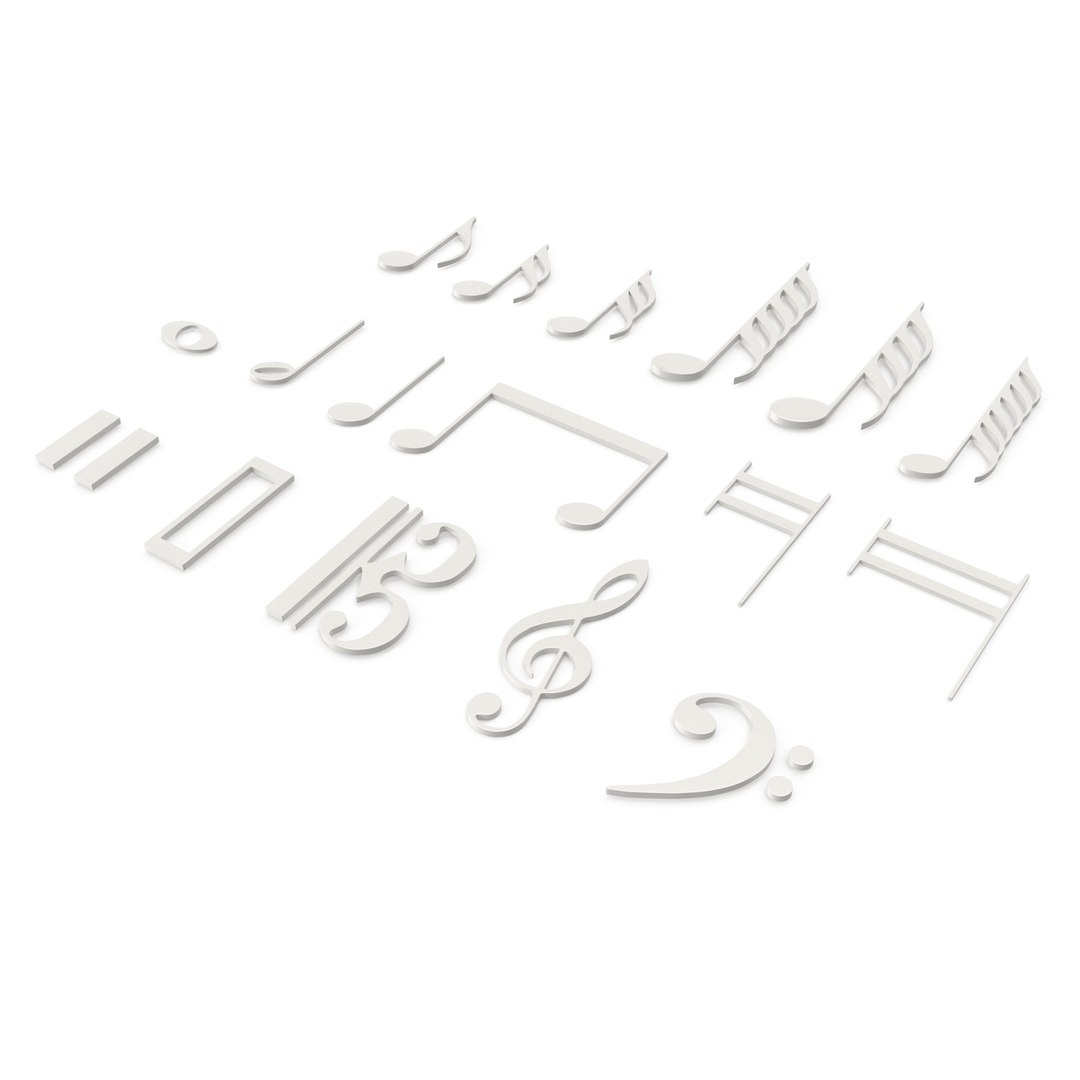 Musical Notes Porcelain 3D Model - TurboSquid 2142395