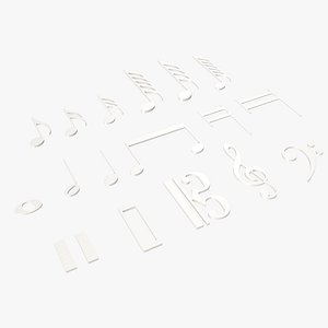 Musical notes porcelain 3D model