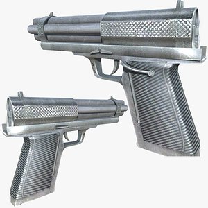 3D 05-Metal Storm VLE pistol gun model 3d game ready model Low-poly 3D model